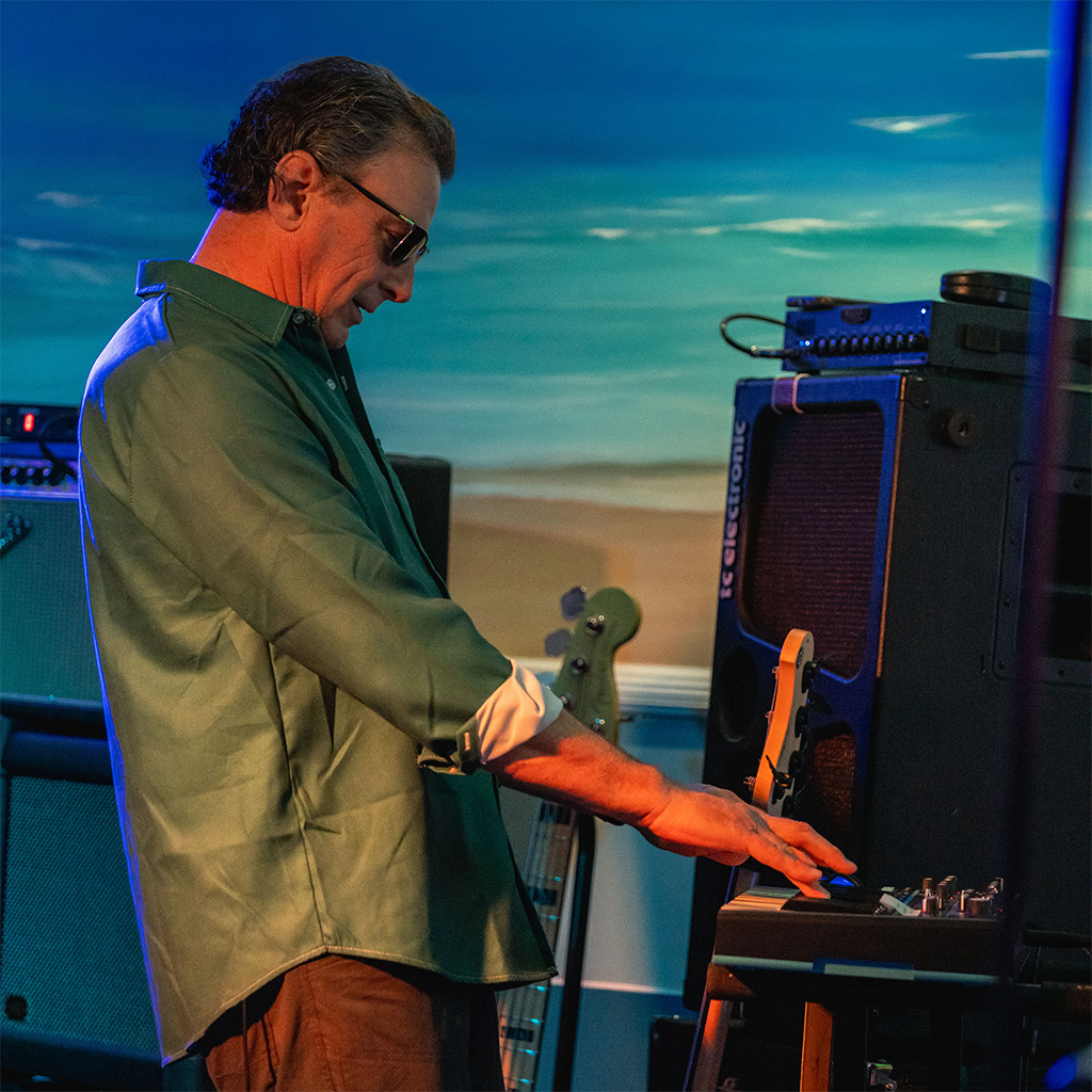 David Ruckman playing keyboard bass